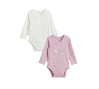 Petit Béguin - Lot de 2 Bodies bébé Manches Longues Ouverture croisée Miss Chatchatchat