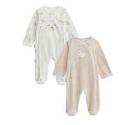 Petit Béguin - Lot de 2 pyjamas bébé en velours Noisette