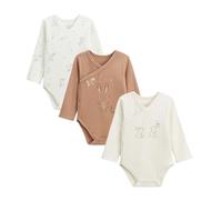 Petit Béguin - Lot de 3 Bodies bébé Manches Longues Ouverture croisée Hello Baby