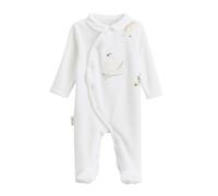 Petit Béguin - Pyjama bébé en velours ouverture croisée Perle