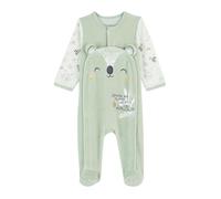 Petit Béguin - Pyjama bébé en velours ouverture pont Nuage