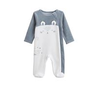 Petit Béguin - Pyjama bébé en velours ouverture zippée Rêverie
