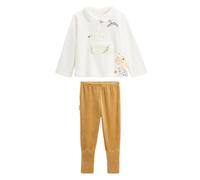 Petit Béguin - Pyjama Enfant 2 pièces en Velours à Pieds Retroussables Swan