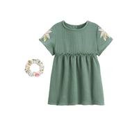 Petit Béguin - Robe Enfant en Gaze de Coton + Chouchou Pivoina