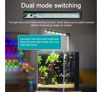 Petit bol à poisson en ABS Lumière LED pour aquarium de bureau Lumière pour algues et plantes aquatiques Lumière de remplissage d'aquarium à deux modes Trois ventouses fixes