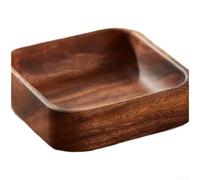 Petit bol carré en bois de noyer massif pour fruits secs, noix et collations avec grain raffiné et texture lisse