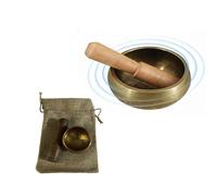 Petit Bol Chantant Tibétain Fait Main - Set de Méditation & Yoga - Cadeau de Guérison du Népal, Instrument Himalayen pour l‘Équilibre des Chakras, la Pleine Conscience et la Guérison Énergétique