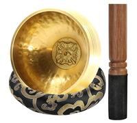 Petit bol chantant tibétain, martelé à la main au Népal, pour accessoires de méditation, mini bol chantant avec coussin d'anneau et maillet en bois, 8 cm