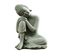 Petit Bouddha, Bouddha Statue Mini Buddah Ornement Sandstone Resting Sleeping Meditation Accessoires pour Zen Garden, Decor, Style 1