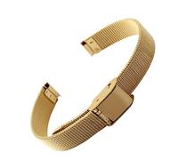 Petit bracelet de montre en maille Milan acier inoxydable, Compatible avec les bracelets gril fossile 6mm 8mm 10mm 12mm, argent, or et or(Gold,6mm)