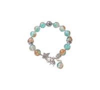 Petit bracelet de perles en forme de papillon et de fleurs - Vente à la main - Petits anneaux pour femme, taille unique, Cristal artificiel, Pas de gemme