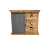 Petit buffet en bois et métal 1 porte 3 tiroirs - Tabuk - Rendez-Vous Déco