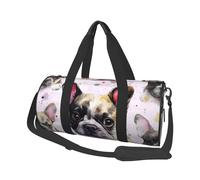 Petit bulldog français - Sac de voyage rond pliable pour le week-end, le week-end, le sport, la gym, noir, taille unique, Noir , Taille unique