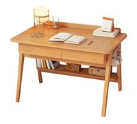 Petit bureau à domicile, poste de travail avec tiroirs et étagères, table d'étude informatique contemporaine pour une organisation efficace de l'espace de travail