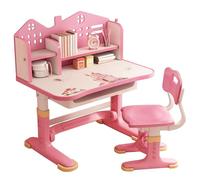 Petit bureau, bureau debout, chaise de bureau, ensemble de chaises de bureau élargies à plusieurs séparations, motif dessin animé, table d'étude réglable en hauteur avec tiroir et chaises pour enfants