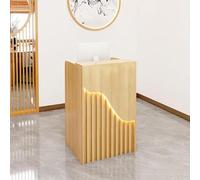 Petit Bureau d'accueil, Comptoir De Caisse avec Éclairage LED et Tiroir Verrouillable, Support De Podium Portable, Table De Réception pour Bureau d'accueil, Salon De Beauté, Hall D'entrée