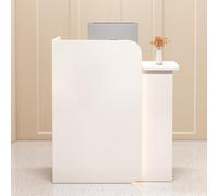 Petit bureau de réception à LED avec tiroir verrouillable en forme de L pour caisse, bureau de beauté, hall d'entrée - Design moderne et mobilier de réception élégant