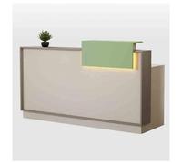 Petit bureau de réception avec lumières LED, tiroir verrouillable, bureau d'accueil moderne pour bureau, hall, salon de beauté - Table de réception compacte (A4, 100 x 50 x 100 cm)