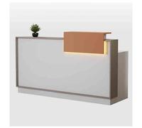 Petit bureau de réception avec lumières LED, tiroir verrouillable, table de réception moderne pour bureau, hall, salon de beauté - 120 x 50 x 99,8 cm (B1)