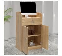 Petit bureau de réception avec tiroir verrouillable en bois - Comptoir de caisse - Compteur de transactions pour podium de vente au détail