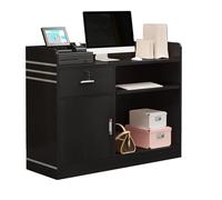Petit bureau de réception avec tiroir verrouillable pour salon, bureau, magasin, clinique - Meuble de réception élégant pour un usage domestique et commercial