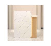 Petit bureau de réception avec tiroir verrouillable - Unité d'accueil - Poste de travail - Installation facile - Vitrine blanche et grise pour une utilisation professionnelle et au bureau