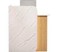 Petit Bureau De Réception, Comptoir épaissi, Comptoir De Caisse avec Tiroirs Verrouillables, Salle De Réception, Hall D’entrée, Commerce De Détail, BOU, White Stone Grain + Wood