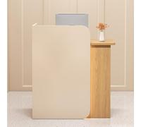 Petit bureau de réception éclairé par LED avec tiroir verrouillable en forme de L pour caisse, bureau, salon de beauté, hall d'entrée - Mobilier de réception élégant et fonctionnel