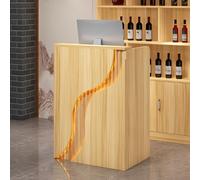 Petit bureau de réception moderne avec comptoir, caisse créative avec tiroir, bureau d'entrée d'ordinateur de bureau avec lumières LED, armoire simple pour salon de coiffure