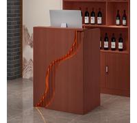 Petit bureau de réception moderne avec comptoir, caisse créative avec tiroir, bureau d'entrée d'ordinateur de bureau avec lumières LED, armoire simple pour salon de coiffure