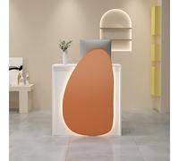 Petit bureau de réception moderne avec lumières LED et tiroirs verrouillables, réception en bois pour bureau, magasin, hall d'entrée, salon de beauté, panneaux privés pour intimité,