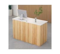 Petit bureau de réception moderne avec tiroir verrouillable et étagères Élégant bureau d'entrée pour bureau ou maison Grand espace de rangement Bois et finition blanche 100 cm