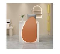 Petit bureau de réception moderne avec tiroir verrouillable pour salon, hall d'entrée, magasin - Design simple 80 cm Finition orange élégante