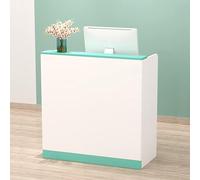 Petit bureau de réception moderne avec tiroir verrouillable sur le devant pour caisse, bureau d'ordinateur en bois pour salon et magasin de détail (blanc)