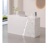 Petit bureau de réception moderne - Table d'entrée élégante pour salon et bureau - Comptoir de réception professionnel debout, design compact pour des solutions peu encombrantes