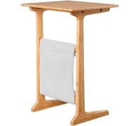 Petit bureau d'ordinateur moderne en forme de C avec sac de rangement, élégant bureau d'écriture, table d'appoint pour canapé peu encombrant, idéal pour la maison et le bureau