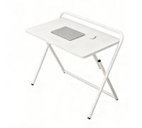 Petit bureau d'ordinateur pliable, aucun assemblage nécessaire, 80 x 50 cm, table pliable pour bureau à domicile, station de travail d'écriture portable pour petits espaces (couleur noyer)