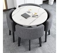 Petit bureau, salle de réception, ensemble table club et chaise, table de négociation, table de vente ronde, table de salle à manger simple de cuisine 80/90 cm, 1 table, 4 chaises, table de salon et