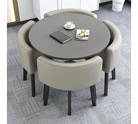 Petit bureau, salle de réception, ensemble table club et chaise, table de négociation, table de vente ronde, table de salle à manger simple de cuisine 80/90 cm, 1 table, 4 chaises, table de salon et