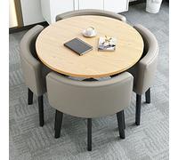 Petit bureau, salle de réception, ensemble table club et chaise, table de négociation, table de vente ronde, table de salle à manger simple de cuisine 80/90 cm, 1 table, 4 chaises, table de salon et
