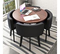 Petit bureau, salle de réception, ensemble table club et chaise, table de négociation, table de vente ronde, table de salle à manger simple de cuisine 80/90 cm, 1 table, 4 chaises, table de salon et