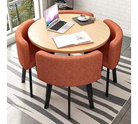 Petit bureau, salle de réception, ensemble table club et chaise, table de négociation, table de vente ronde, table de salle à manger simple de cuisine 80/90 cm, 1 table, 4 chaises, table de salon et