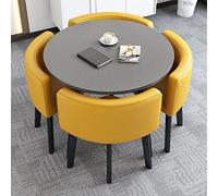 Petit bureau, salle de réception, ensemble table club et chaise, table de négociation, table de vente ronde, table de salle à manger simple de cuisine 80/90 cm, 1 table, 4 chaises, table de salon et