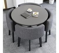 Petit bureau, salle de réception, ensemble table club et chaise, table de négociation, table de vente ronde, table de salle à manger simple de cuisine 80/90 cm, 1 table, 4 chaises, table de salon et