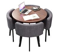Petit bureau, salle de réception, ensemble table club et chaise, table de négociation, table de vente ronde, table de salle à manger simple de cuisine 80/90 cm, 1 table, 4 chaises, table de salon et