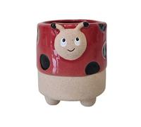 Petit cache pot coccinelle en céramique 12 cm
