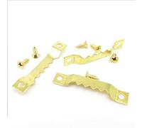 Petit cadre Photo robuste en dents de scie, 25 pièces, cintre suspendu for Photo murale, peinture à l'huile, miroir, crochets en dents de scie avec vis, 3 couleurs pour Photos(A golden 7x40mm)