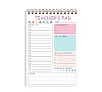 Petit Cahier De Poche - Ensemble De Notes Collantes Enseignantes | 50 Feuilles De Notes De Travail | 5,8 X 8,3 Pouces Organisateur De Rédaction De Mémo Mignons | Twin Coil Binding Daily Planner For Sc
