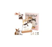 Petit calendrier de bureau 2026, 2026 - Calendrier mensuel créatif en forme d'animal de compagnie - 12 pages de planification recto-verso avec support en bois - Cadeau pour les amoureux des animaux