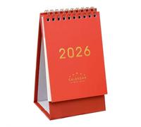 Petit calendrier de bureau 2026 - Planificateur mensuel à anneaux métalliques et enregistreur mémo pour la maison, le bureau, l'école, décoration de bureau créative moderne et adaptée aux cadeaux